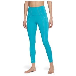 Nike Yoga Dri Fit Teal Leggings Womens Size M High Waisted Athletic Pants